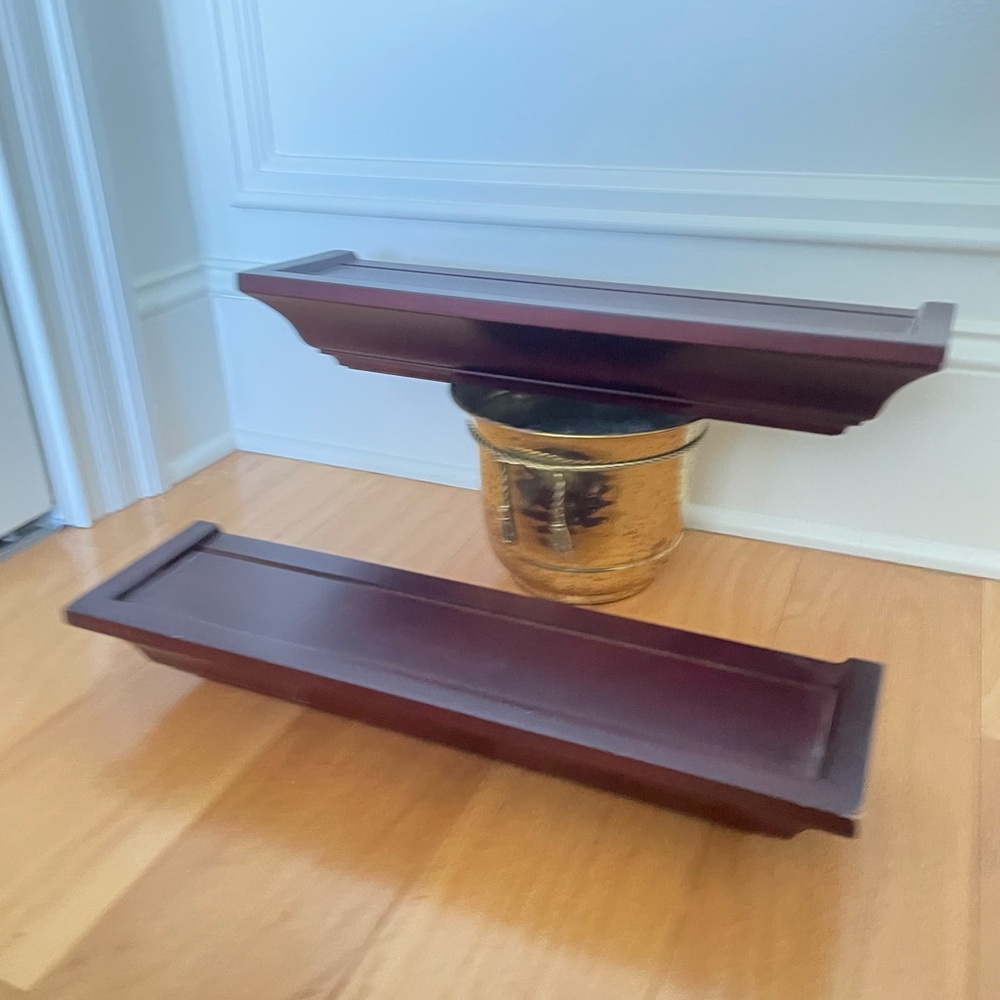 Floating Faux Wood Wall Shelf (1) 18x5x3 1 cherry Display Shelf